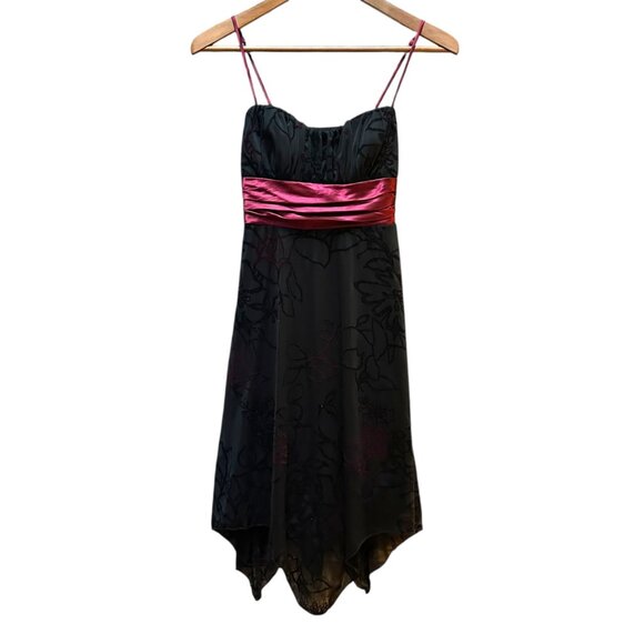Speechless Dress Black Burgundy Handkerchief Hem Y2K Whimsigoth Fairy Flowy SM‎ - Picture 1 of 11